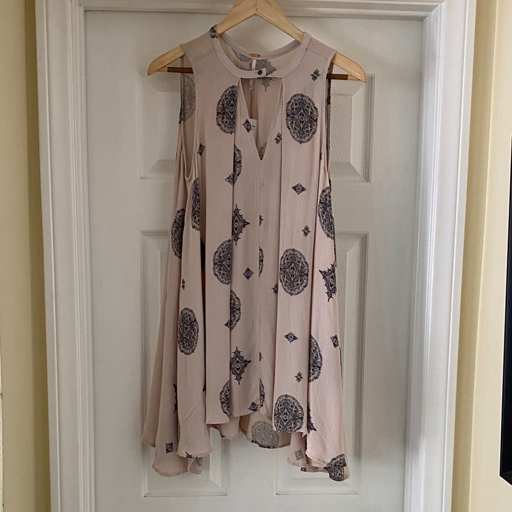 Free People Sleeveless Tunic in Cream and Black